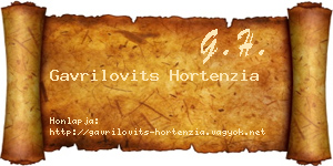 Gavrilovits Hortenzia névjegykártya